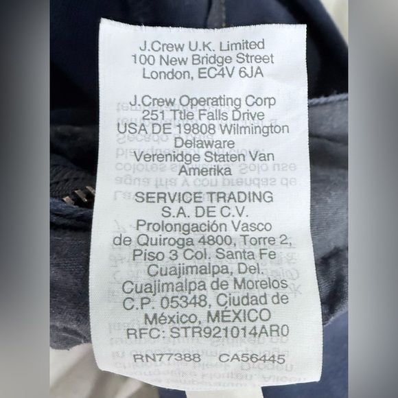 J.Crew Flex Chino Pants Straight Fit Navy Blue W33 L30 - Picture 8 of 9